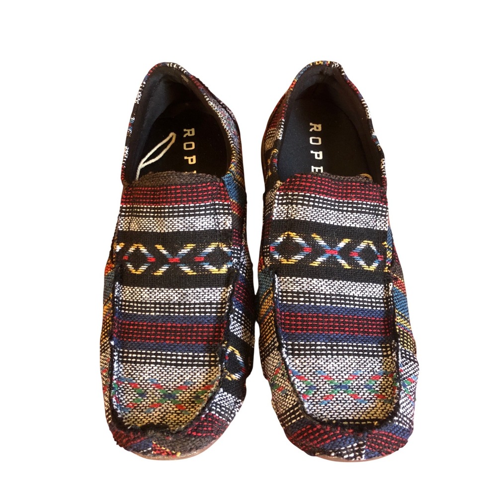 Roper Womens Driving Moccasins Multi-Color Southwestern Aztec Loafers 10 NEW
